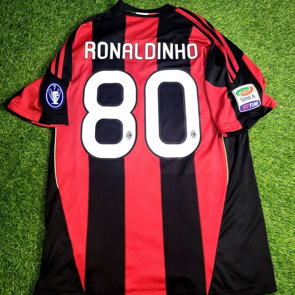 Ronaldinho AC Milan Adidas 2010 2011 Home Soccer Jersey Shirt M SKU# P96288 - Picture 1 of 9